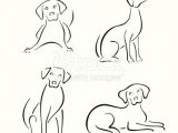 Drawing Dog Logo Four Stylized Dogs On A White Background Easy Sketches Drawings