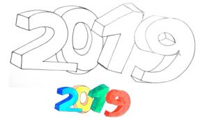 Drawing Easy 2019 How to Draw 2019 In 3d Easy and Simple 2019 3d 3ddrawings