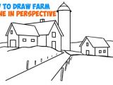 Drawing Easy Hut How to Draw Farm Scene Fall Spring Scene In Three Point