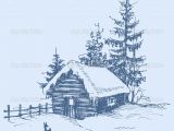 Drawing Easy Hut Winter Cabin Embroidery Inspiration In 2019 Landscape Sketch