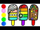 Drawing Easy Ice Cream Glitter Ice Creams Popsicle Drawing Coloring Pages Learn Colors for