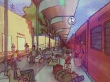 Drawing Easy Train Indian Railway Station Drawn On Paper Colored In Picsart My