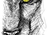 Drawing Eyes On Hand Hand Drawn Sketch Of A Lion Looking Intently at the Camera In 2019