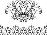 Drawing Flowers Border Vector Abstract oriental Style Flower Lotus Tattoo Design
