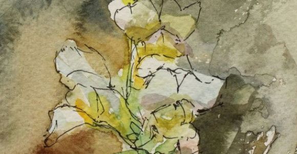 Drawing Flowers for Watercolor Art Card Watercolour Postcard Flower Painting 6x4in Impression