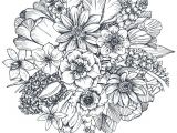 Drawing Flowers In Illustrator Floral Composition Bouquet with Hand Drawn Spring Flowers and