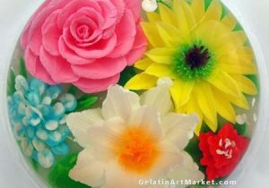 Drawing Flowers On Cake Flowers Drawn In Clear Jello Gelatin Art Dessert for some Reason