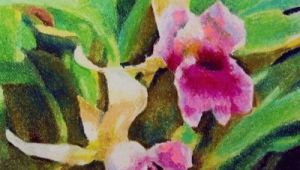 Drawing Flowers Using Pastels Pastel Drawing Tutorial Pink orchids Crafts Art Pastel Drawing