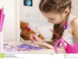 Drawing for 7 Years Old Girl Portrait Of A Young Girl Drawing A Picture In Her Playroom