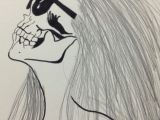 Drawing Girl Line Art My Skull Girl Drawing Girl Drawings Drawings Und Skull