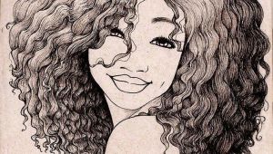 Drawing Girl with Curly Hair Pin by Alesia Leach On Black and White Sketches Art Drawings