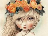 Drawing Girl with Flowers In Hair 193 Best Girl Woman with Flowers Images Artist Paintings Pictures
