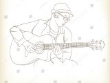 Drawing Hands Guitar Guitar Man Free Hand Drawing Vector Stock Vector Royalty Free