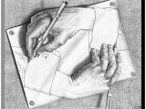 Drawing Hands Mc Escher Art Com Drawing Hands Wood Wall Art by M C Escher White 45