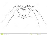 Drawing Hands with Shapes Hands Folded together In the Shape Of A Heart Stock Vector
