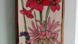 Drawing Hanging Flowers Pink Flower Watercolor Illustration On Wood Drawing Botanical Garden