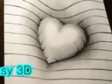 Drawing Heart Trick On Line Paper Trick Art On Line Paper Drawing 3d Hole Youtube Homeschool Art