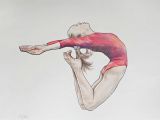 Drawing Ideas Colourful Mixed Media Female Gymnast 2 Coloured Pencils Graphite Ink 28