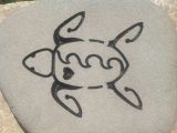 Drawing Ideas Turtle This Blue Stone Has A Turtle with A Heart and Waves On It S Body