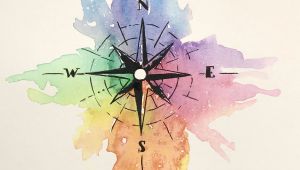 Drawing Ideas Using Watercolor Watercolor Painting Etsy Compass Gift Idea Bible Art