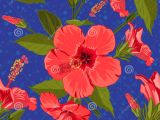 Drawing Jungle Flowers Seamless Hand Drawn Tropical Pattern with Jungle Exotic Hibiscus