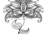 Drawing Large Flowers Paisley Line Drawing ornate Floral Design Element with A Large