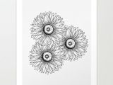 Drawing Modern Flowers Gerberas Art Print by Wildbloomart Worldwide Shipping Available at