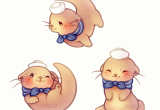 Drawing Of A Cartoon Otter Kawaii Sailor Otter Kawaii Cute Drawings Cute Cute Art