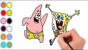 Drawing Of A Cartoon tooth Draw Cartoon Spongebob and Color Cartoon Spongebob I Learn Color for