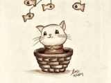 Drawing Of A Cat In A Basket Fish and Cat Animal Animal Animal Pinterest Fish