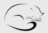 Drawing Of A Cat Sleeping A Sleeping Cat S Silhouette Catsilhouette Brennvorlagen Cat