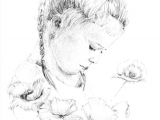 Drawing Of A Girl Child Little Girl Drawing Of Children Pen and Ink Sketches Nursery