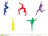 Drawing Of A Girl Doing A Handstand Silhouettes Of Woman Doing Yoga Exercises Icons Of Flexible Girl
