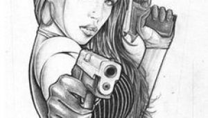 Drawing Of A Girl Holding A Gun Gangster Girl Gun Violence Police Tattoo Drawings Tattoos