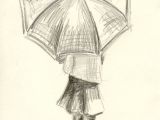 Drawing Of A Girl In the Rain Girl with Umbrella 8×10 Art Print Art Pencil Drawings