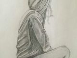 Drawing Of A Girl Sitting Alone Sad Girl Drawing