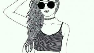 Drawing Of A Girl with Sunglasses Girl Croptop Choker Sunglasses Drawing Art Draw Pinterest