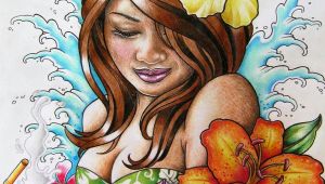 Drawing Of A Hawaiian Girl Hawaiian Hula Girl Tattoo Design by Frosttattoo Deviantart Com On