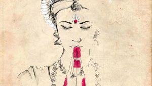 Drawing Of A Indian Girl Odissi Illustration by Gungur Arts Indian Like Indian Art Art