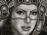 Drawing Of A Mexican Girl Aztec Princess by Big Ceeze Mexican Woman W Headdress Canvas Art