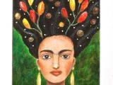 Drawing Of A Mexican Girl Frida Kahlo original Painting Frida Kahlo Portrait original Etsy