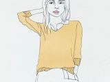 Drawing Of A Modern Girl Fashion Drawing Acrylic Ink Illustration Portrait Of Woman