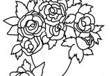 Drawing Of A Rose Vase Rose Flower Vase Coloring Page Www tollebild Com