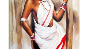 Drawing Of A Village Girl Dark Indian Beauty Painting Work Of Indian Tribal Girl Nice and Best