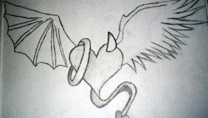 Drawing Of Angel Heart Angel Vs Devil Drawings Angel Vs Devil Heart by Kiley Nicole On
