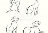Drawing Of Dog Outline Four Stylized Dogs On A White Background Easy Sketches Drawings