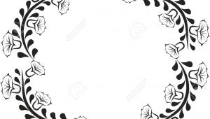 Drawing Of Flower Frame Silhouette Of Round Floral Frame Royalty Free Cliparts Vectors and