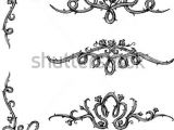 Drawing Of Flowers and Vines Vine Roses Set Of Thorny Rose Vines In Hand Drawn Sketch Set
