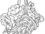 Drawing Of Flowers Basket Flower Basket Drawing Floweryweb Dibujos Varios Pinterest