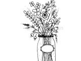 Drawing Of Flowers with Pot Mason Jar Flowers Large Lo5261h Rubber Art Stamp Art